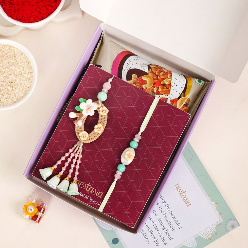 Green Harmony Rakhi Lumba Gift Set