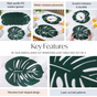 Green Laser Cut Monstera Leaf Table Mat Set Of 6