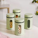 Winnie Green Glass Jar With Window Set Of 4 1000ml