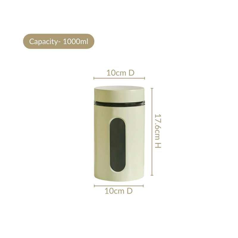 Green Metal Jar Set Of 4 1000ml