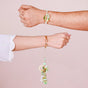 Green Rakhi And Dangling Pearl Beaded Lumba Set