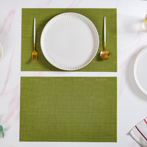 Green Textured Easy Clean Tablemat Set Of 6