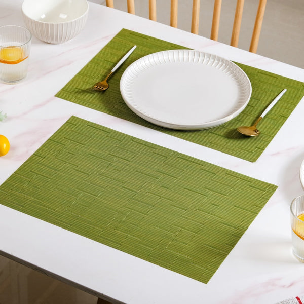 Green Textured Easy Clean Tablemat Set Of 6