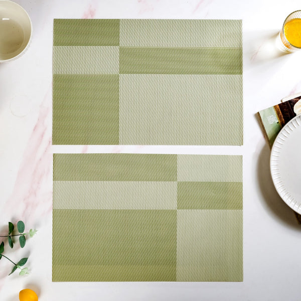 Set Of 6 Geometric Green Table Mat
