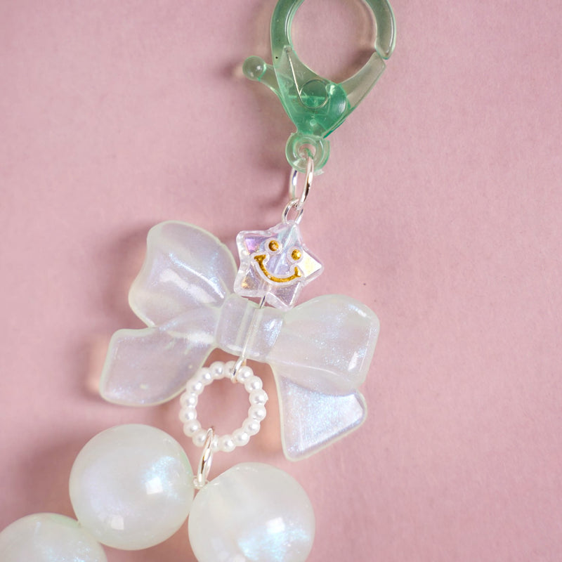 Green Tassel Heart Charm Keychain