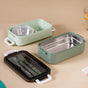 Bento Lunch Box With Mobile Holder Green 1050ml