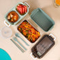 Bento Lunch Box With Mobile Holder Green 1050ml