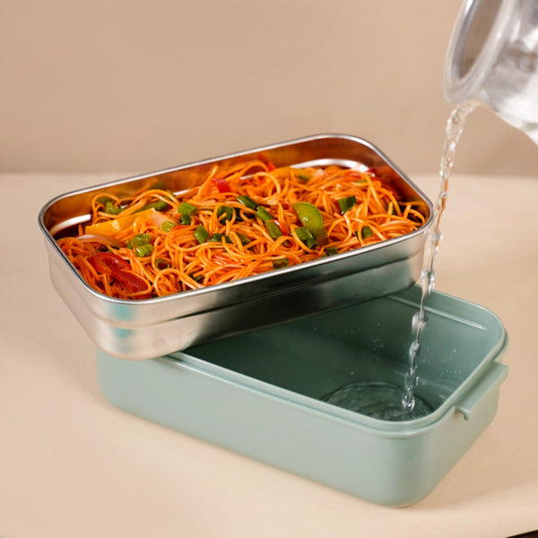Bento Lunch Box With Mobile Holder Green 1050ml