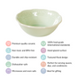 Vintage Floral Round Ceramic Bowl Set Of 4 Light Green 150ml - Snack bowls, ceramic bowls, white bowls, dessert bowls, icecream bowls