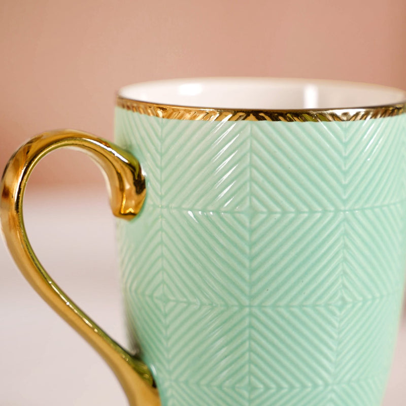 Set of 6 Green Ceramic Cup For Coffee 330ml - Coffee mugs, coffee mug set, ceramic coffee mugs, tea cup set, tea cups, tea cup set of 6