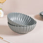 Set Of 2 Large Serving Bowls Scallop Grey 1000ml - Serving bowls, ceramic serving bowls, serving bowls set, large bowls ceramic bowls