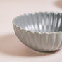 Set Of 4 Grey Scallop Side Bowls 250ml - Ceramic bowls, big snack bowls set, dessert serving bowls