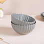 Set Of 2 Scallop Serving Bowls Small Grey 800ml - Serving bowls, ceramic serving bowls, serving bowls set, big snack bowls, large bowls, ceramic bowls