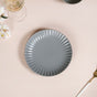 Set Of 4 Solid Grey Scallop Snack Plates 8 Inch - Snack plates, small plates, ceramic snack plates, side plates, snack plates set