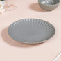 Set Of 4 Solid Grey Scallop Snack Plates 8 Inch - Snack plates, small plates, ceramic snack plates, side plates, snack plates set