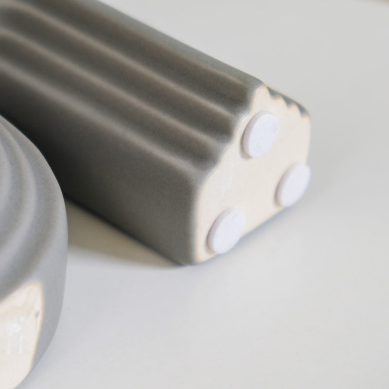 Nordic Wavy Ceramic Vase Grey