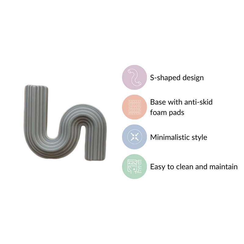Nordic Wavy Ceramic Vase Grey