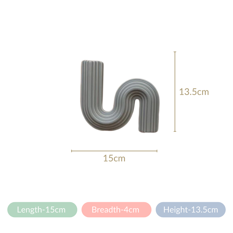 Nordic Wavy Ceramic Vase Grey