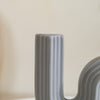 Nordic Wavy Ceramic Vase Grey