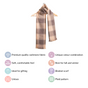 Grey And Beige Plaid Pattern Warm Winter Shawl Scarf