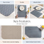 Greyish Blue Basket Weave Pattern Tablemat Set Of 6