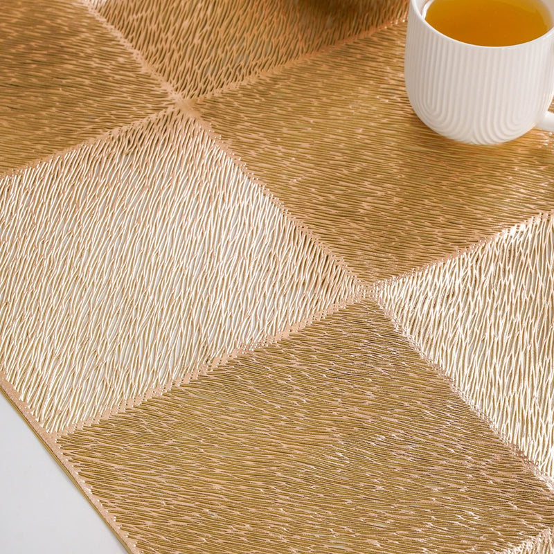 Grid Dining Table Runner Gold 92x35cm