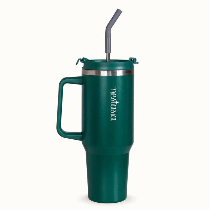 GripSip 40 Insulated Tumbler Bottle With Side Handle Emerald Isle 1200ml