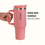 GripSip 40 Insulated Tumbler Bottle With Side Handle Living Coral Pop 1200ml