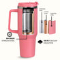 GripSip 40 Insulated Tumbler Bottle With Side Handle Living Coral Pop 1200ml