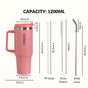 GripSip 40 Insulated Tumbler Bottle With Side Handle Living Coral Pop 1200ml