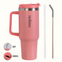 GripSip 40 Insulated Tumbler Bottle With Side Handle Living Coral Pop 1200ml