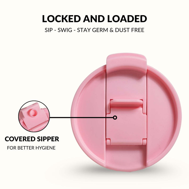 GripSip 40 Insulated Tumbler Bottle With Side Handle Tropical Pink 1200ml
