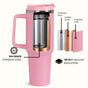 GripSip 40 Insulated Tumbler Bottle With Side Handle Tropical Pink 1200ml
