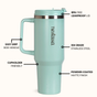 GripSip 40 Insulated Tumbler Bottle With Side Handle Coastal Malibu 1200ml
