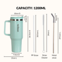 GripSip 40 Insulated Tumbler Bottle With Side Handle Coastal Malibu 1200ml