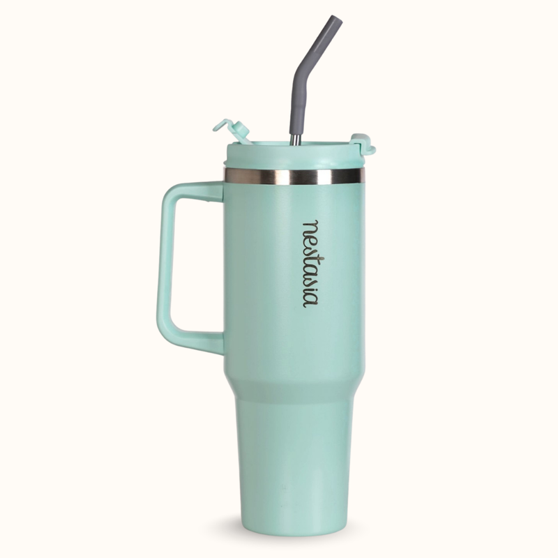 GripSip 40 Insulated Tumbler Bottle With Side Handle Coastal Malibu 1200ml