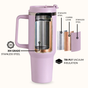 GripSip 40 Insulated Tumbler With Side Handle Lilac Haze 1200ml