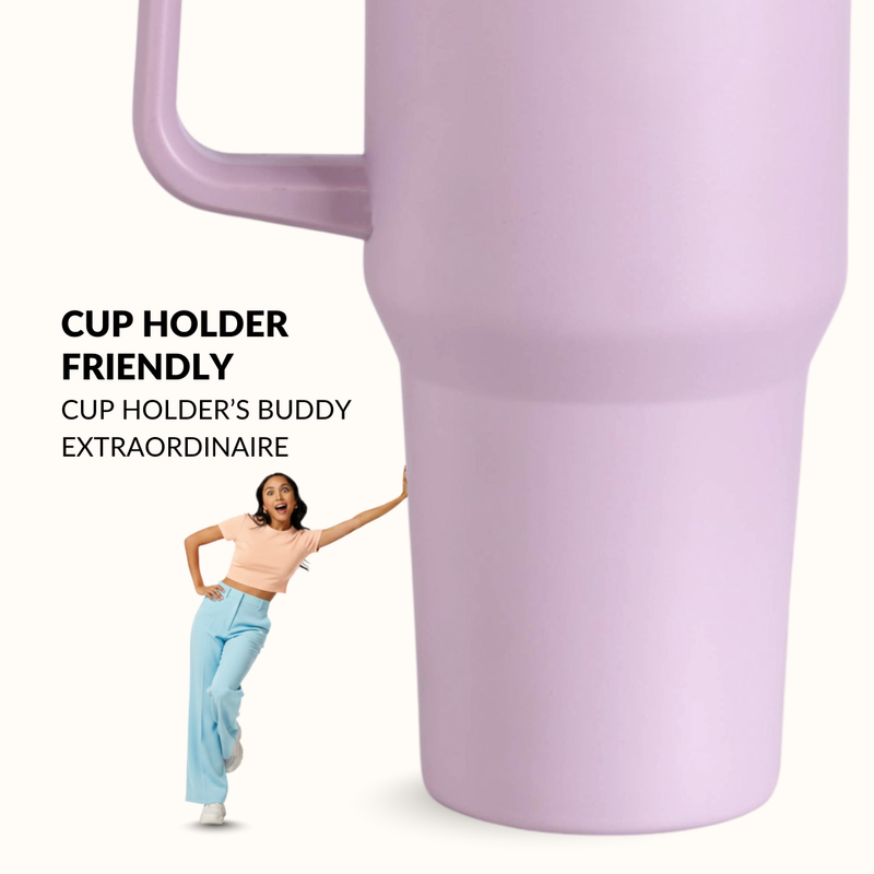GripSip 40 Insulated Tumbler With Side Handle Lilac Haze 1200ml