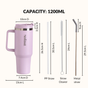GripSip 40 Insulated Tumbler With Side Handle Lilac Haze 1200ml