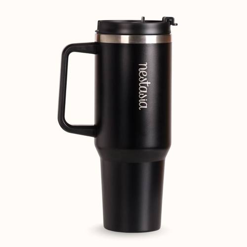 GripSip 40 Insulated Tumbler With Side Handle Black Noir 1200ml