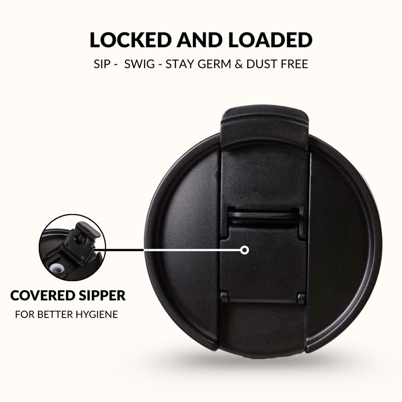 GripSip 40 Insulated Tumbler With Side Handle Black Noir 1200ml