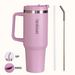 GripSip 40 Insulated Tumbler With Side Handle Blush Rose Pink 1200ml