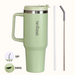 GripSip 40 Insulated Tumbler With Side Handle Pistachio Cream Green 1200ml