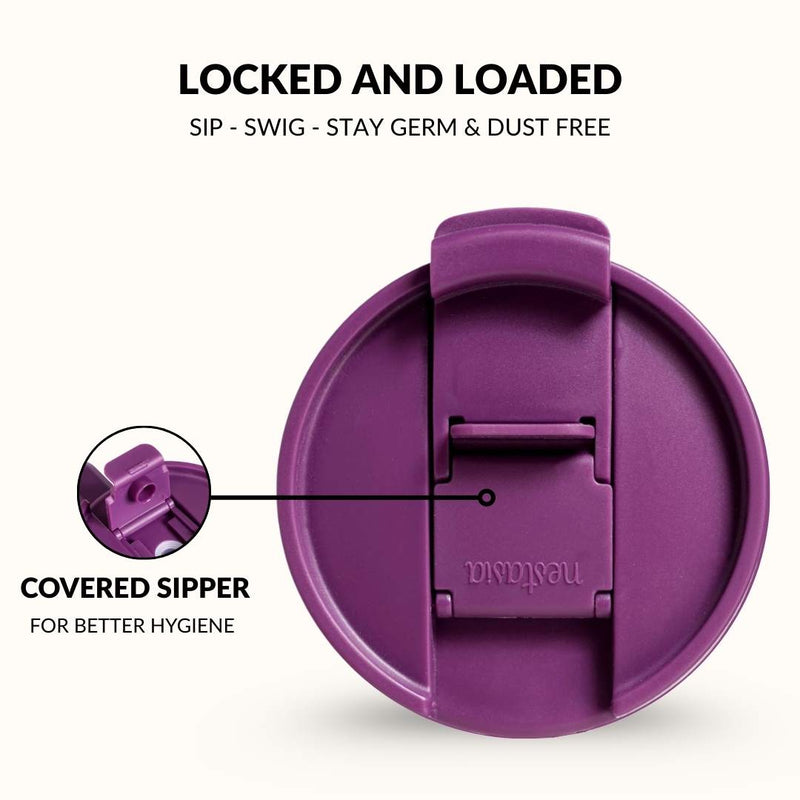 GripSip 40 Insulated Tumbler With Side Handle Plum Party Mauve 1200ml