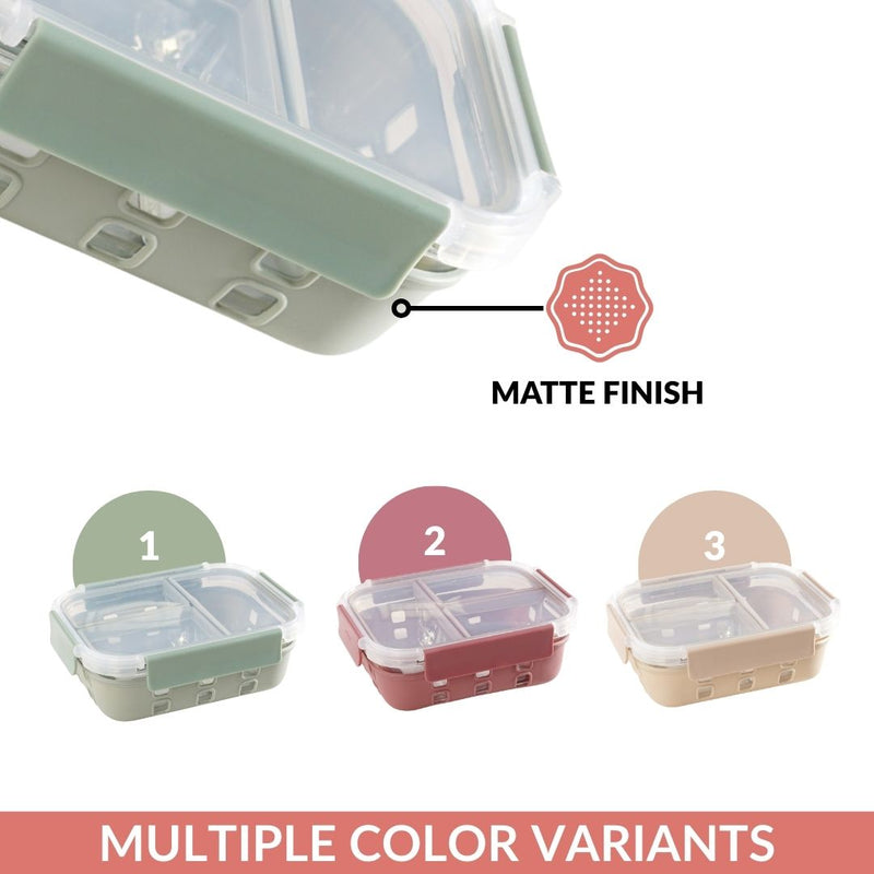 Gripso Triple Compartment Lunch Box 1000ml Sage Green