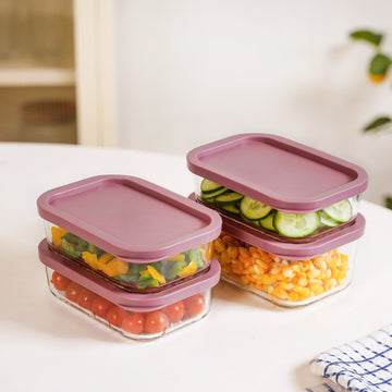 Groovo Food Container Set Of 4 M 520ml L 750ml