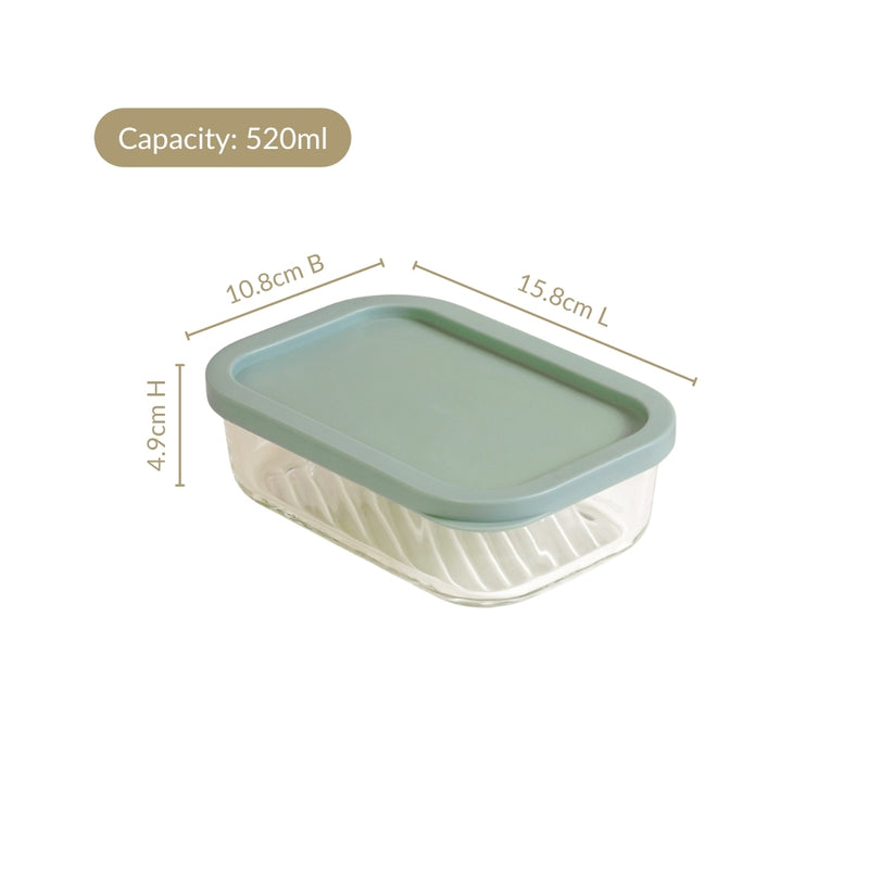 Groovo Food Storage Container Green Set Of 4 520ml