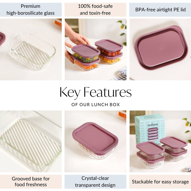 Groovo Food Storage Container Set Of 4 520ml