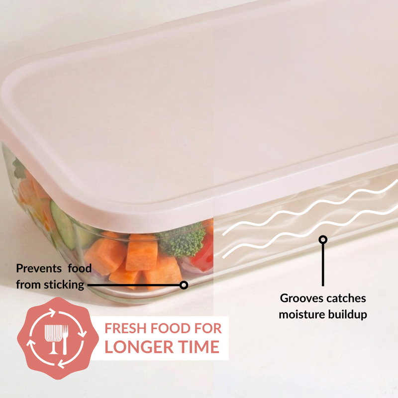 Groovo Lite Microwave Safe Glass Food Container Set Of 4 370ml 930ml 2500ml