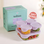 Groovo Lite Premium Borosilicate Food Container Set Of 5 220ml 1320ml